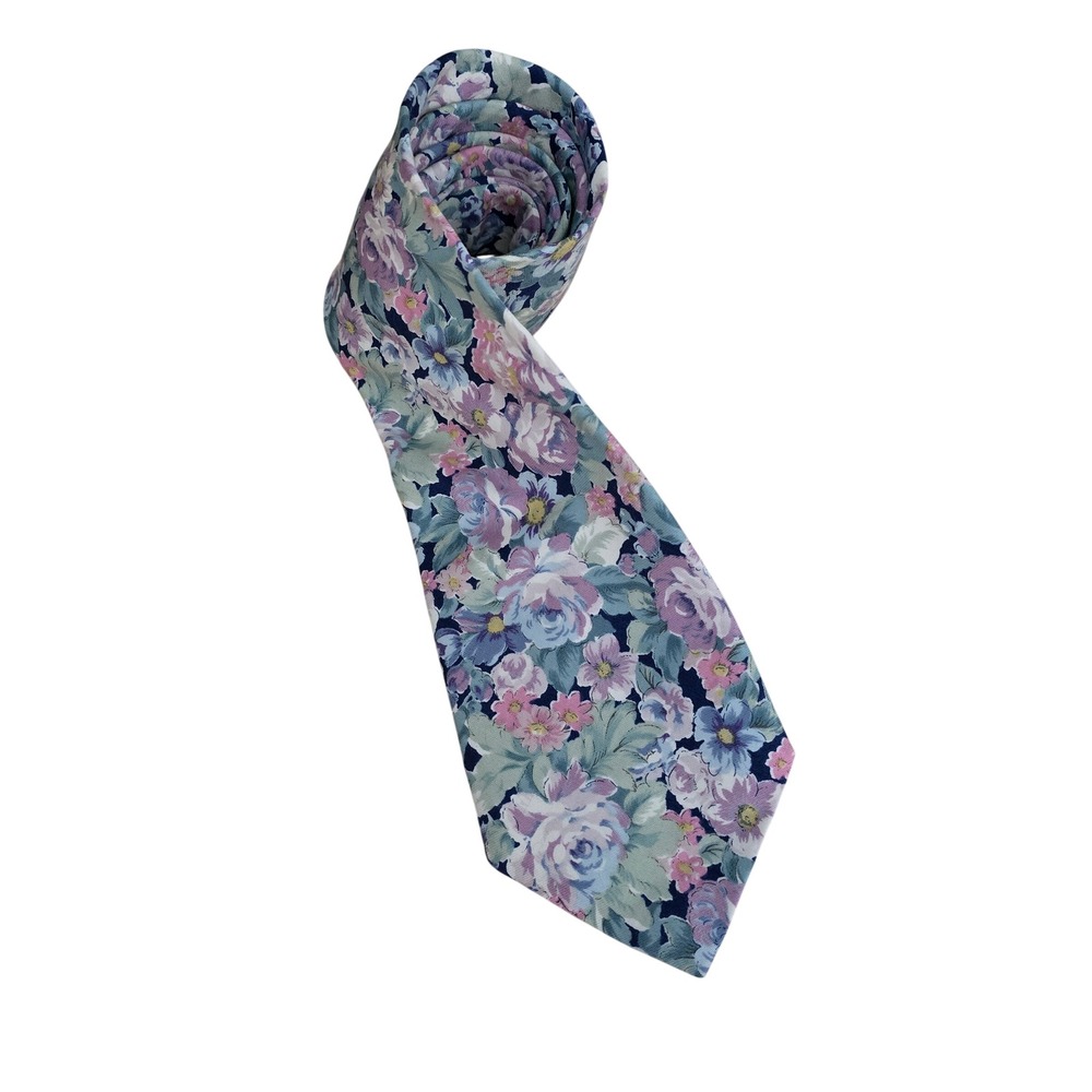 Boston Traders Vintage Floral Necktie Lavender Pink Sage Green Classic‎ Tie